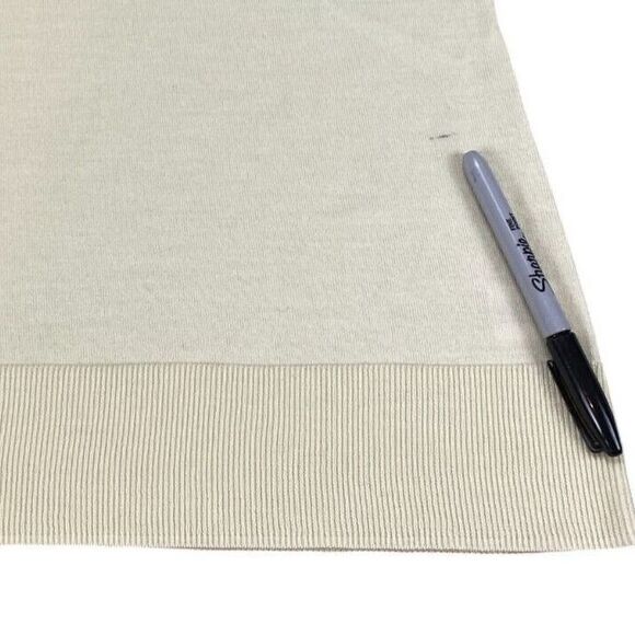 Lewit Sweater Womens Sz 1 Beige Merino Wool Lace Short Sleeve Crew Neck Pullover - Picture 3 of 11